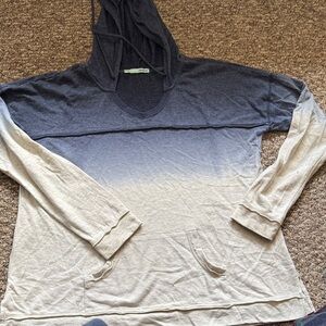 Maurices Blue and Cream Long Sleeve Hoodie